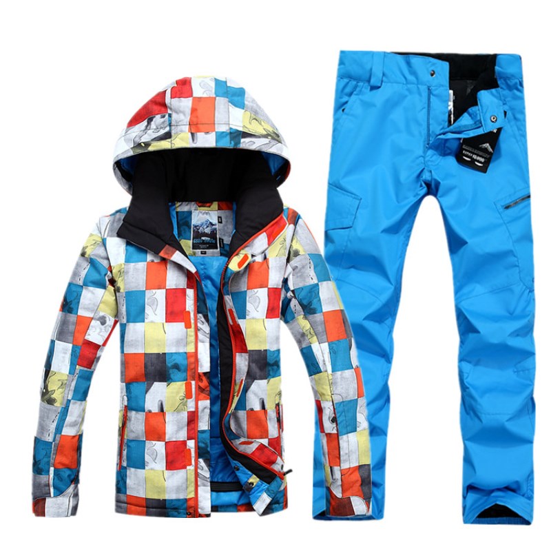 GSOU 눈 겨울 새 ski jacket 및 ski pants 야외 레저 mens 방수 숨 ski 한 벌 남성 두 번 board 스키 한 벌